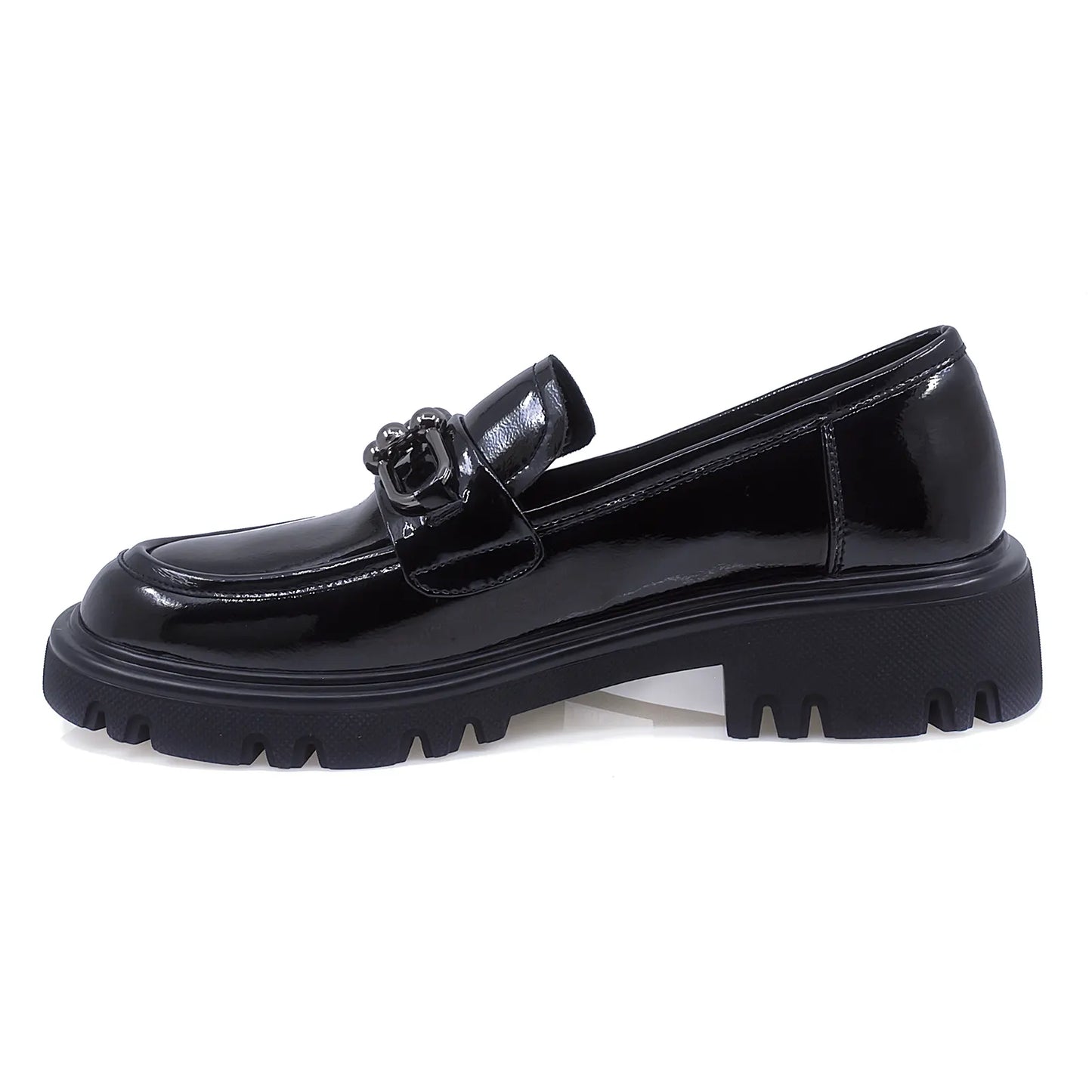 Pantofi Dama Casual Anna Viotti Piele Lacuita D112-GAW2559 Negru
