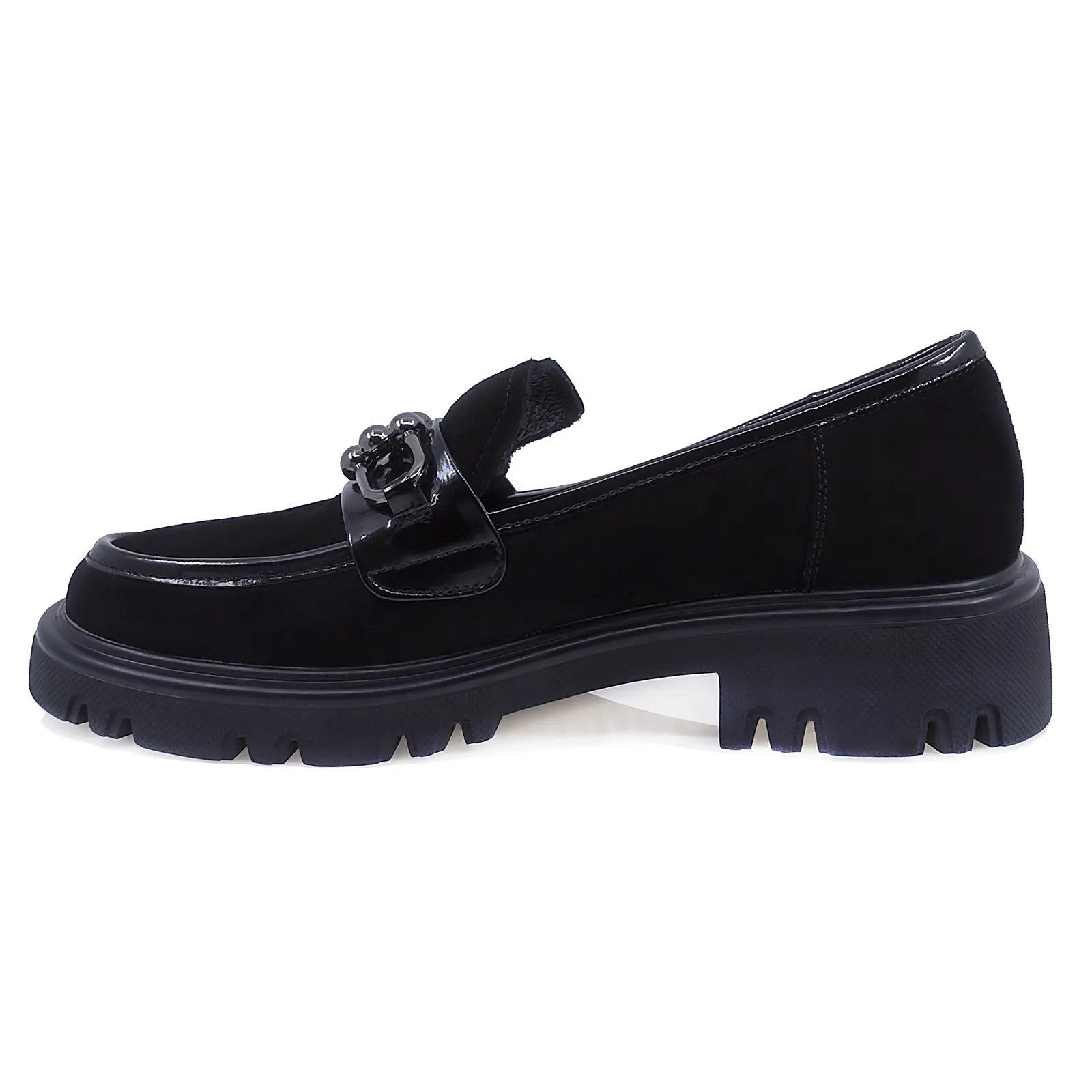 Pantofi Dama Casual Anna Viotti Piele Intoarsa D112-GAW2560 Negru