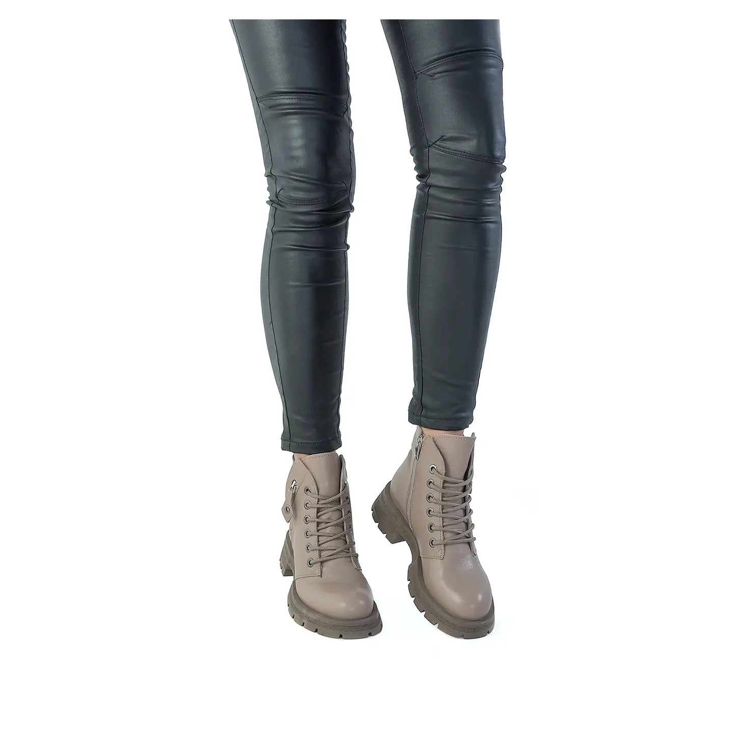 Ghete Dama Casual Anna Viotti Piele Naturala D26-COLOR Gri