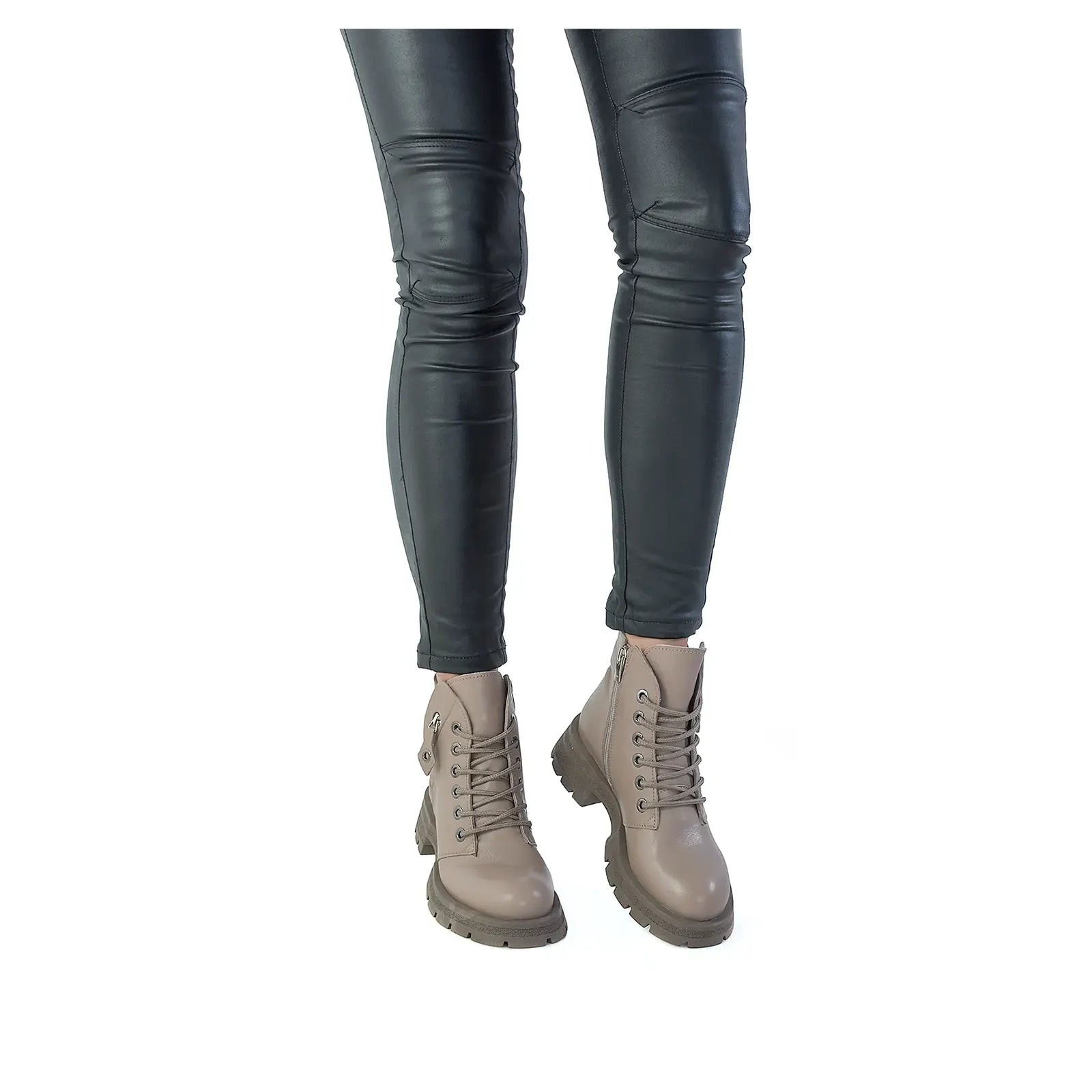 Ghete Dama Casual Anna Viotti Piele Naturala D26-COLOR Gri