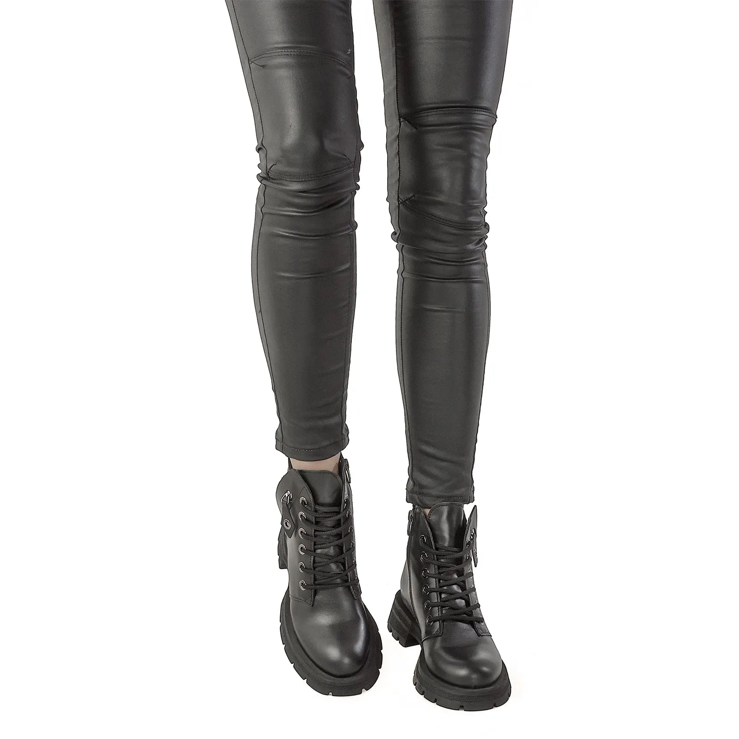 Ghete Dama Casual Anna Viotti Piele Naturala D26-COLOR Negru