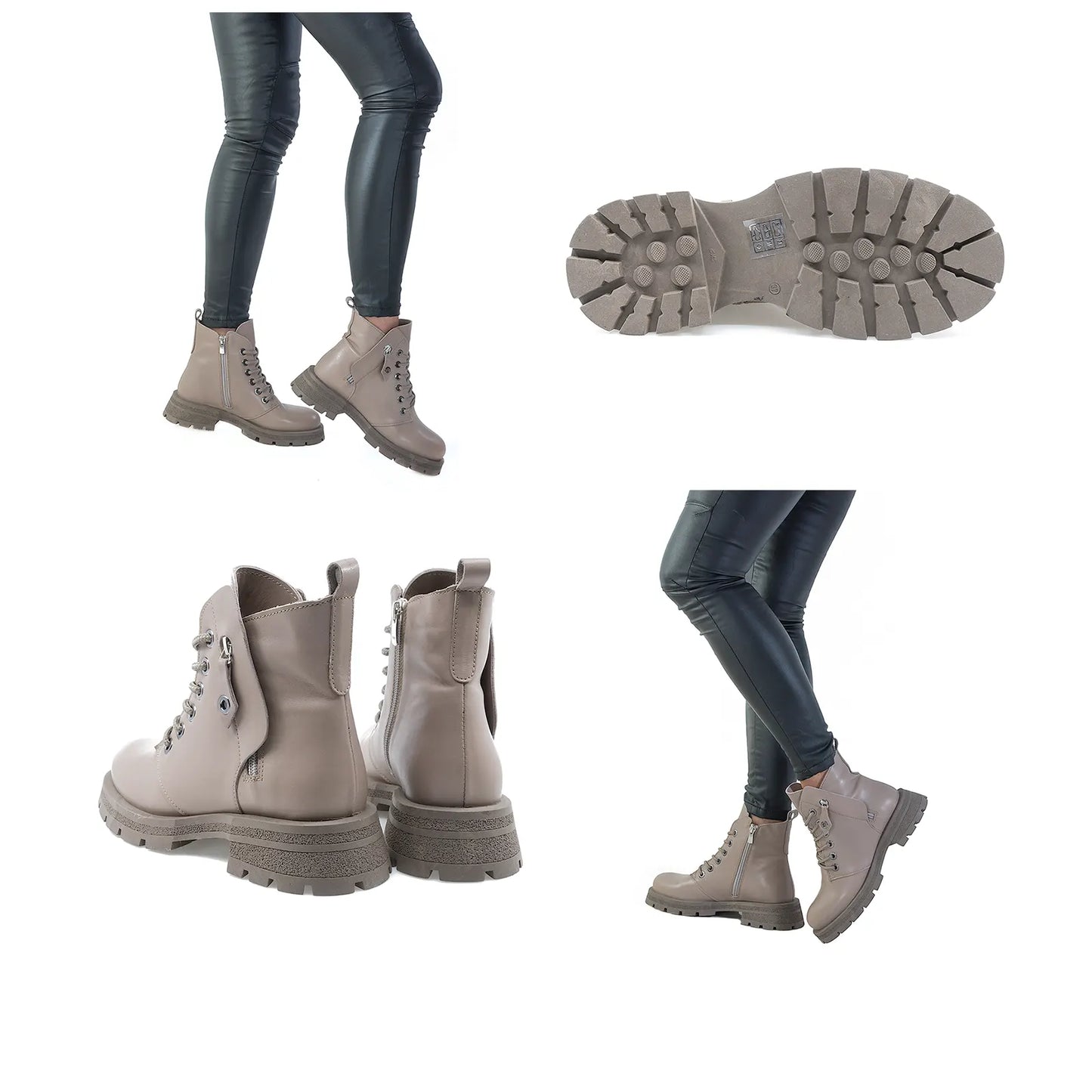 Ghete Dama Casual Anna Viotti Piele Naturala D26-COLOR Gri