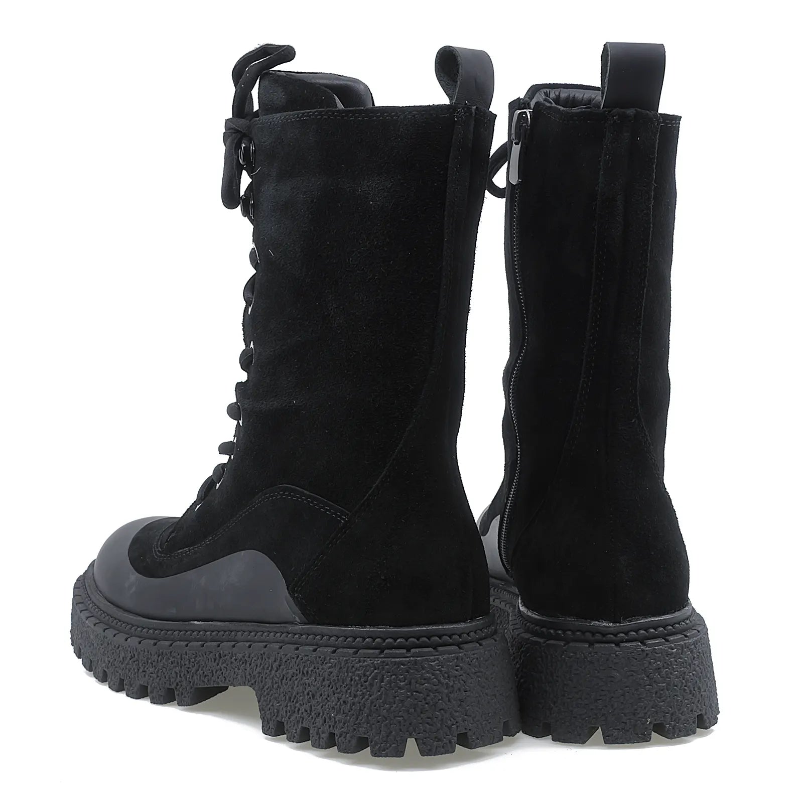 Ghete dama Anna Viotti 100 negru piele intoarsa 4