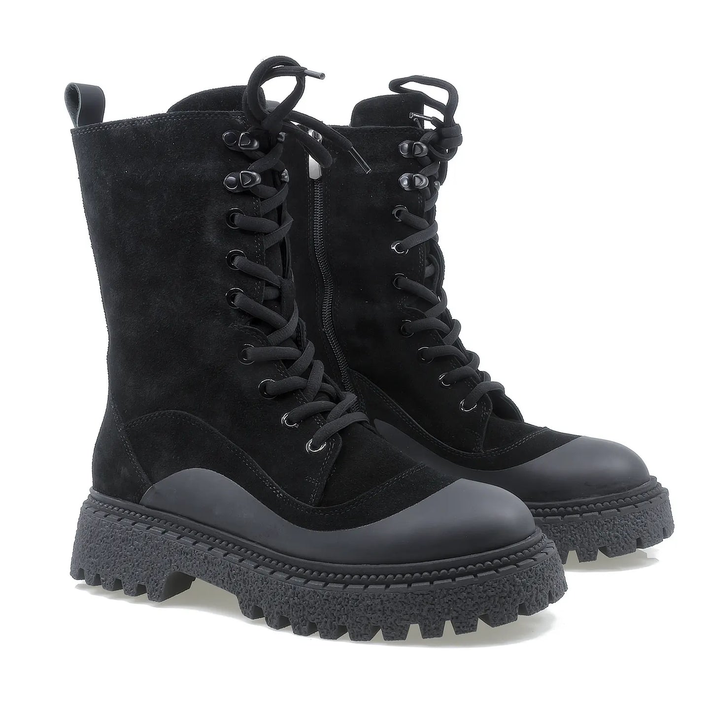 Ghete dama Anna Viotti 100 negru piele intoarsa 1
