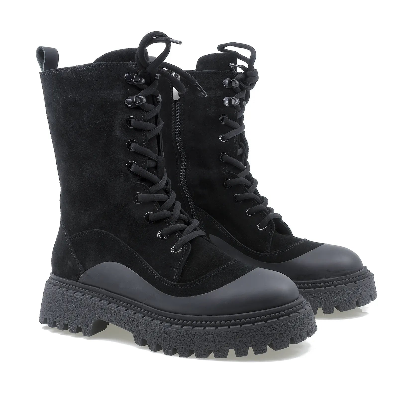 Ghete dama Anna Viotti 100 negru piele intoarsa 1
