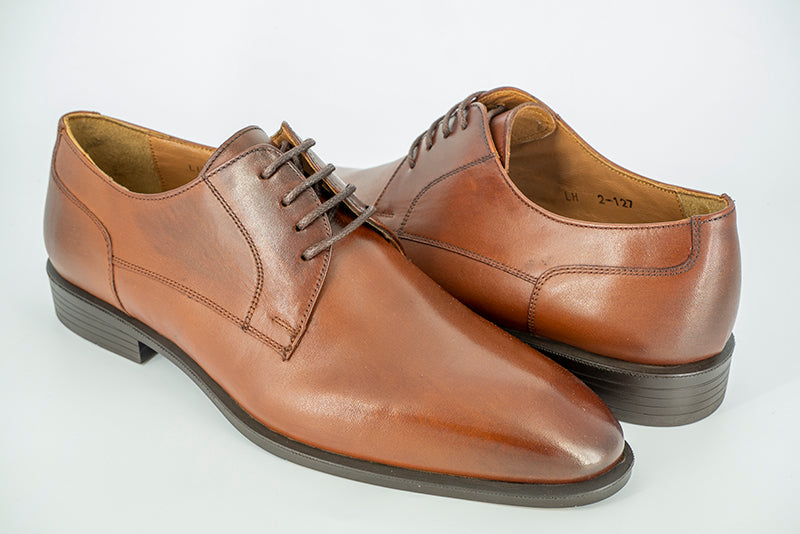 Pantofi Goretti din piele naturala coniac - 127