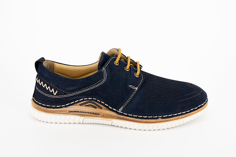 Pantofi barbati casual Goretti din piele naturala  blu - 1046