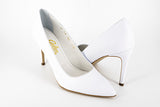Pantofi dama  Guban din piele naturala  albi - 1206
