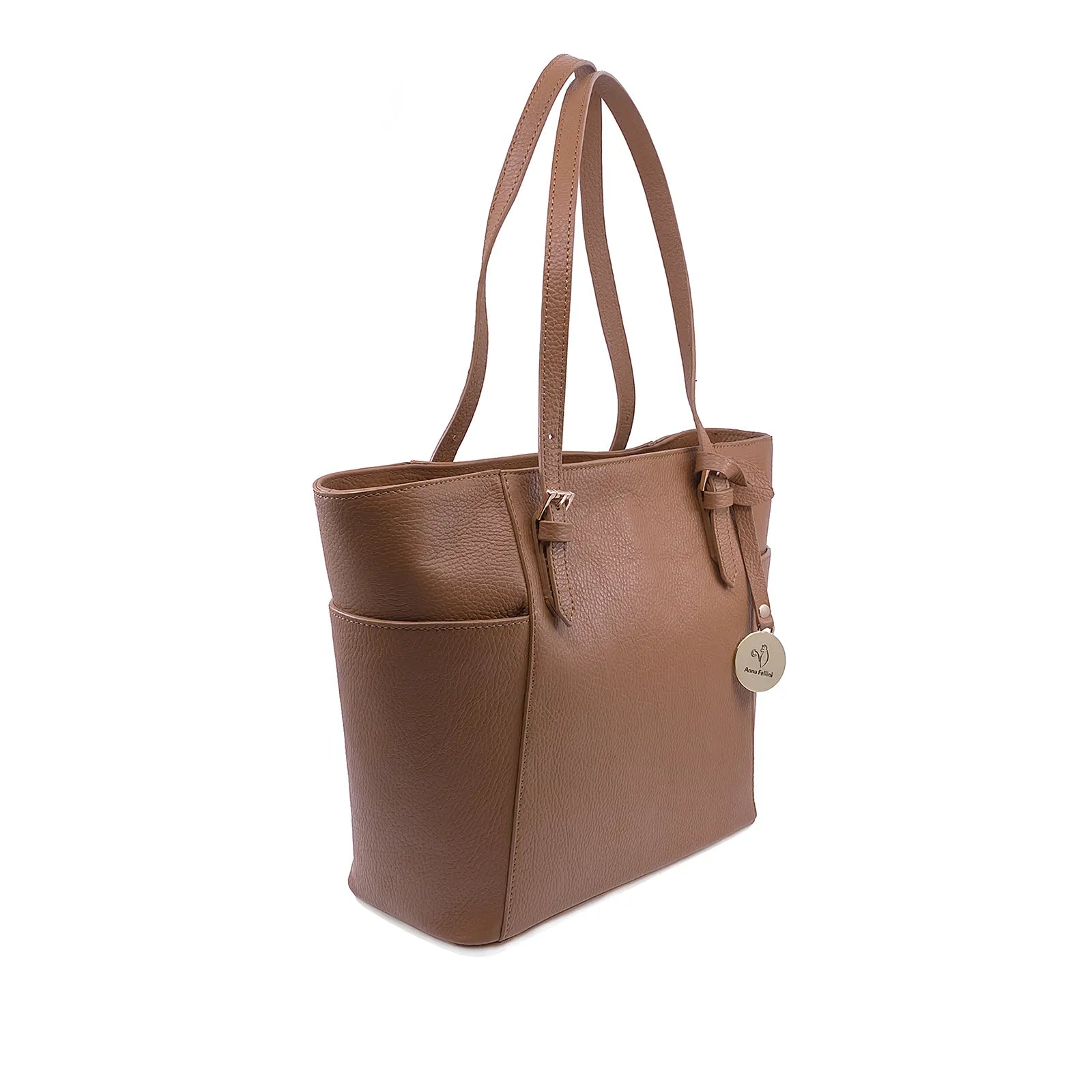 Geantă damă Michelle Anna Fellini piele naturala coniac