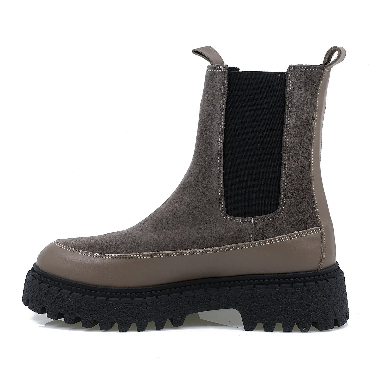 Ghete dama Anna Viotti din piele intoarsa D 30-120 gri-1