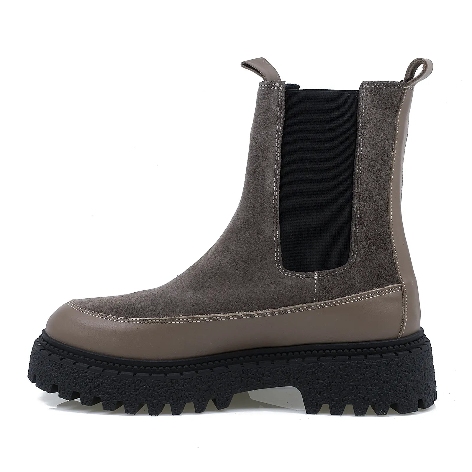 Ghete dama Anna Viotti din piele intoarsa D 30-120 gri-1