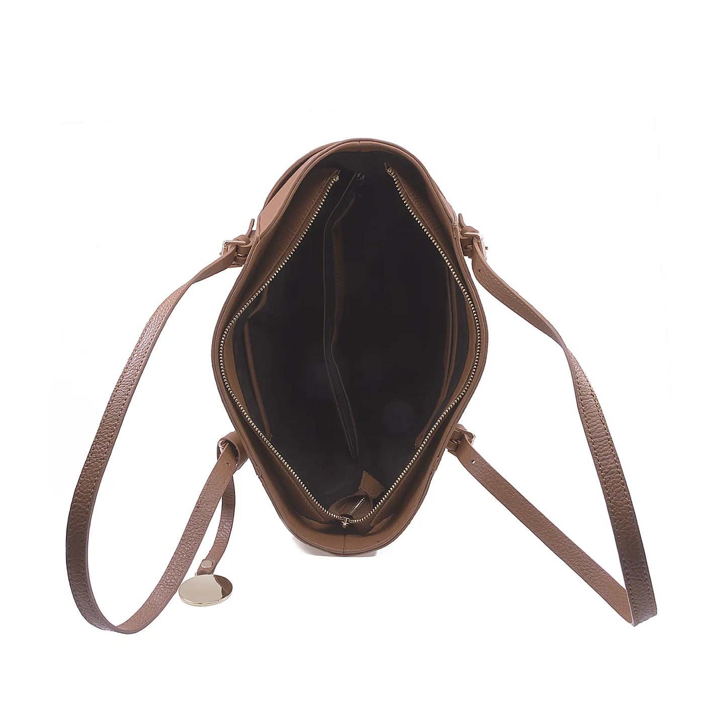 Geantă damă Michelle Anna Fellini piele naturala coniac