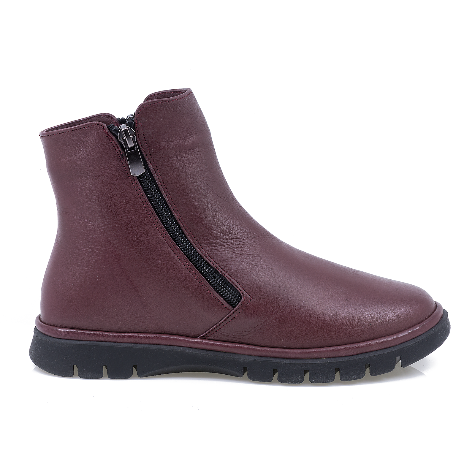 Ghete dama Anna Viotti din piele naturala bordo 19114