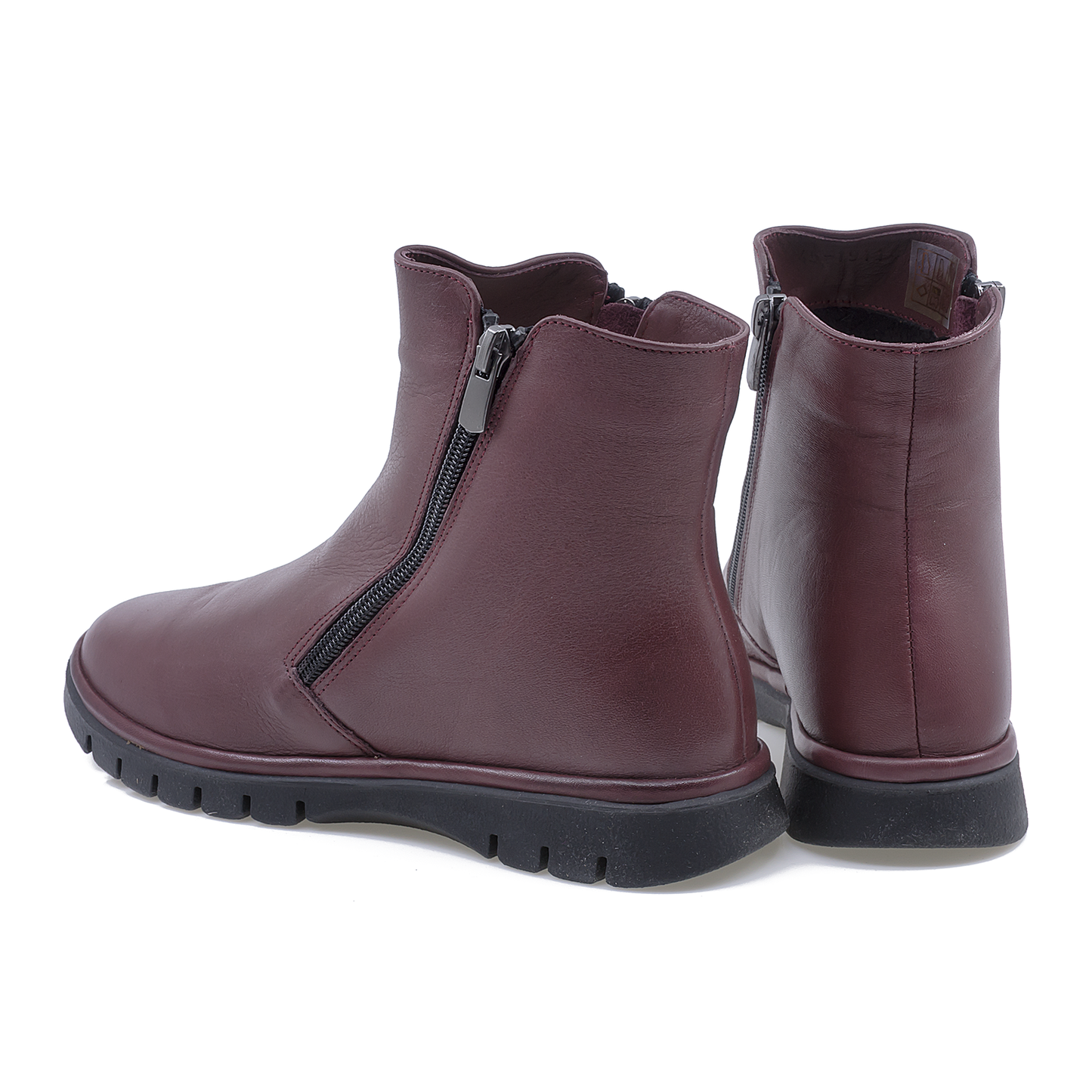 Ghete dama Anna Viotti din piele naturala bordo 19114