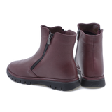 Ghete dama Anna Viotti din piele naturala bordo 19114