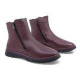 Ghete dama Anna Viotti din piele naturala bordo 19114