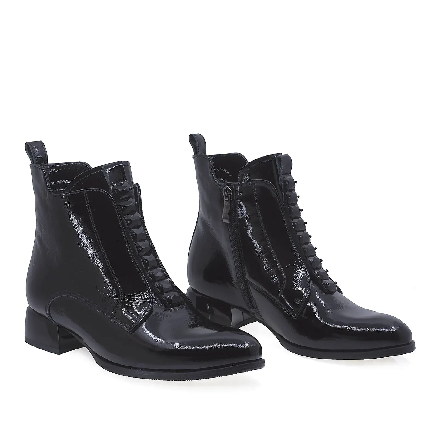 Ghete Dama Elegante Anna Viotti Piele Lacuita D2772 Negru