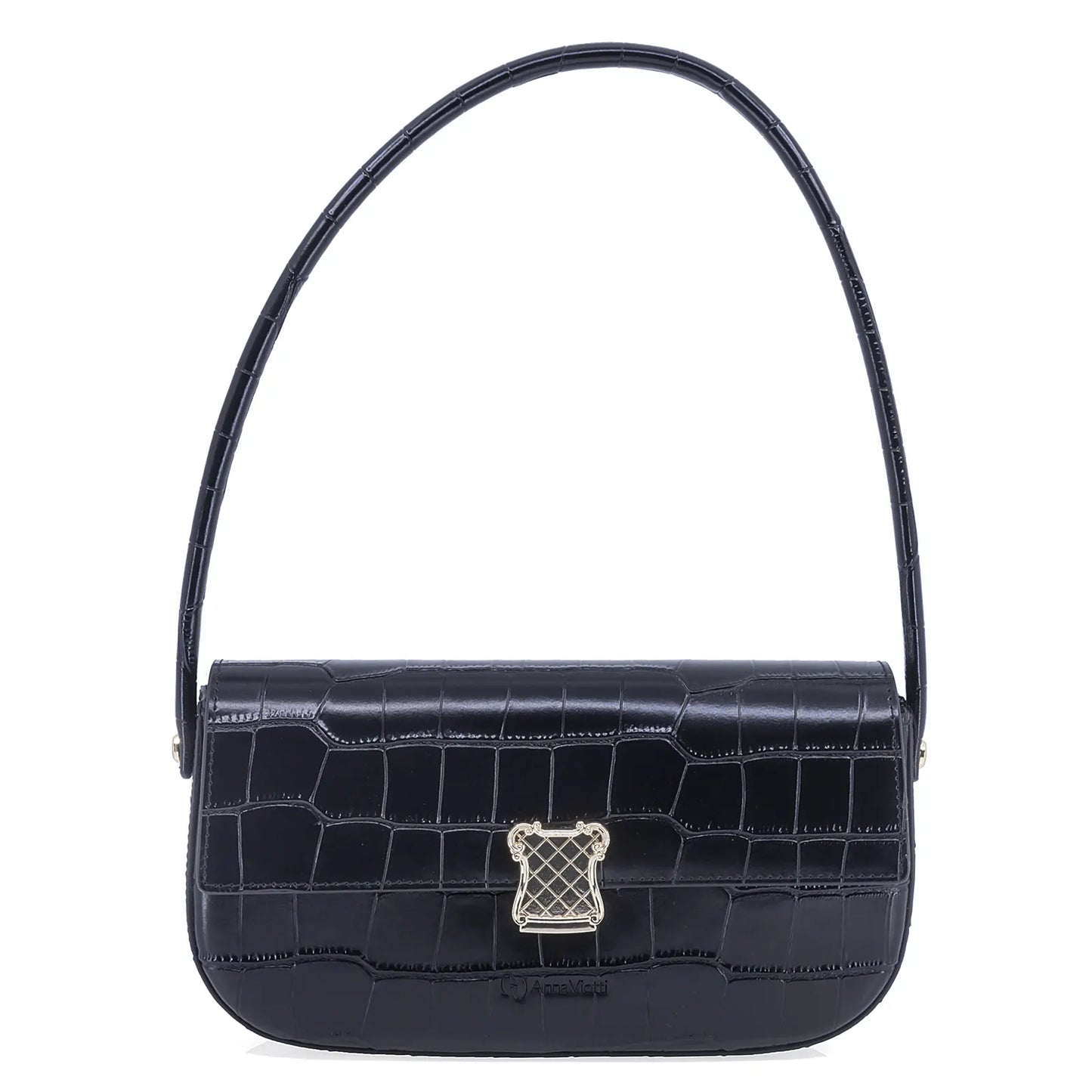 Geantă damă Anna Viotti piele naturala CS6408-001 neagra