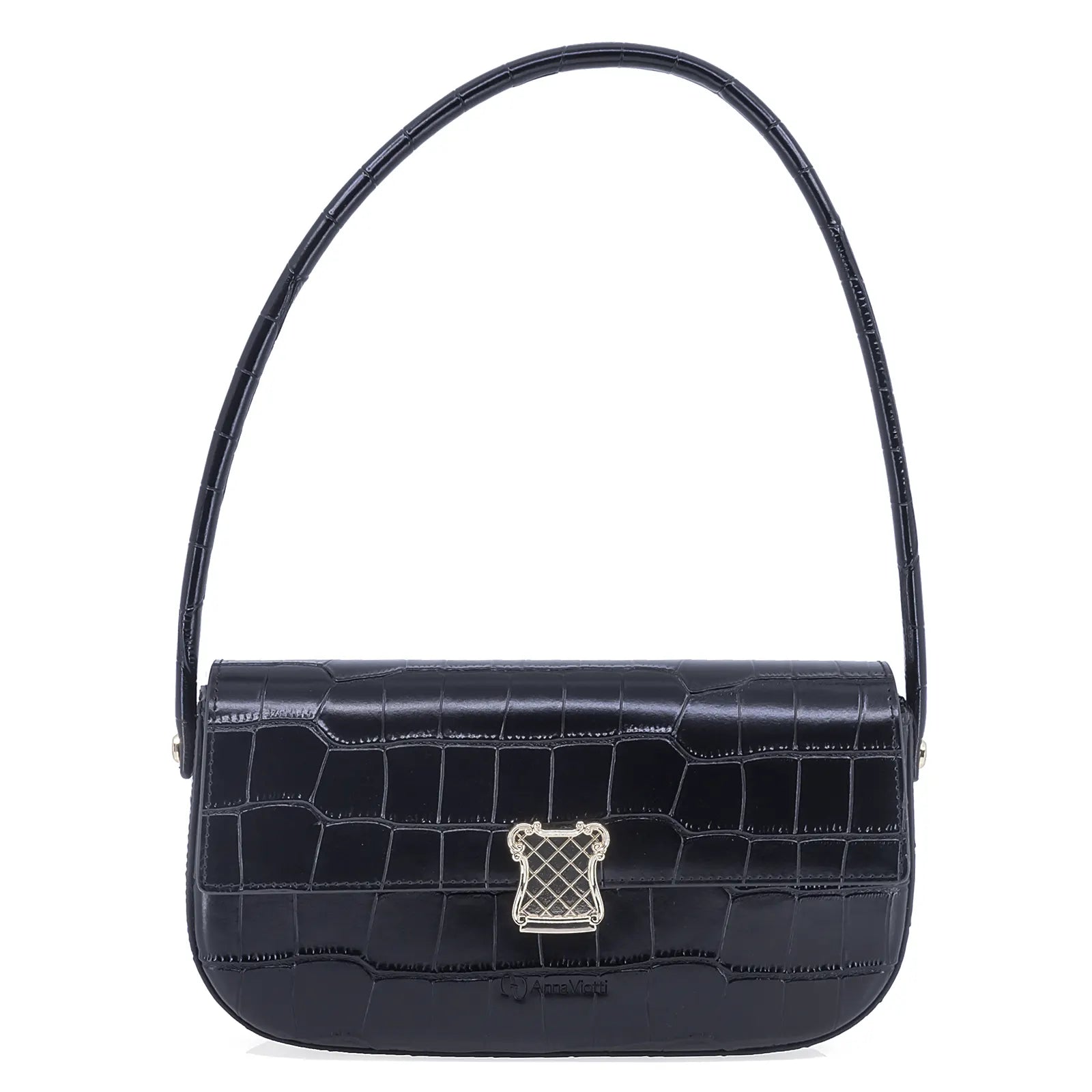 Geantă damă Anna Viotti piele naturala CS6408-001 neagra