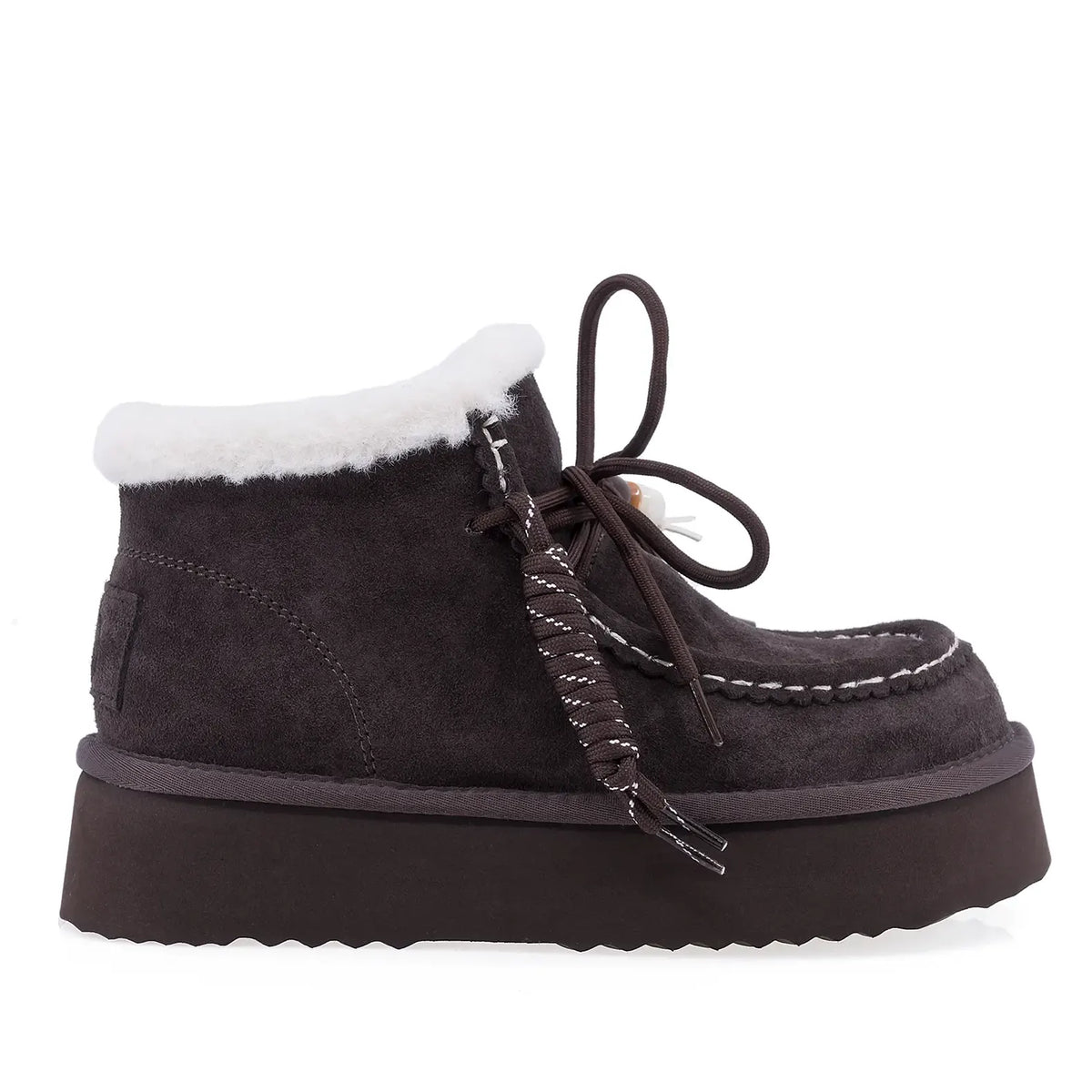 Ghete dama casual Anna Viotti piele intoarsa D121-DS5228 maro