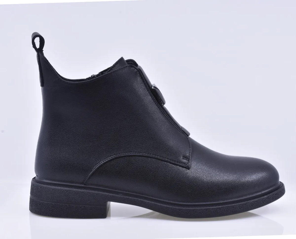 Ghete dama casual Anna Viotti piele naturala D111-B30058 negre