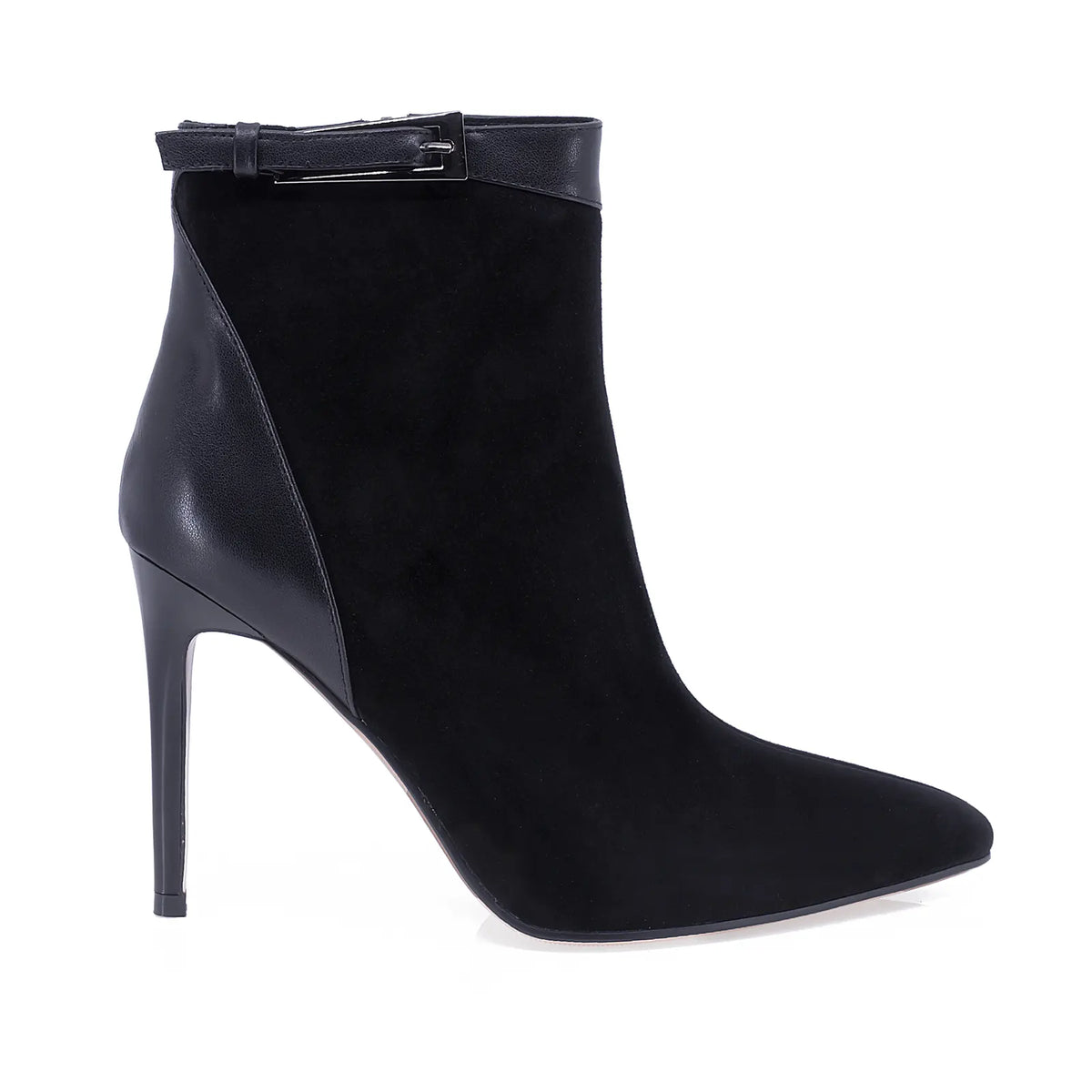 Ghete dama elegante Anna Viotti piele intoarsa D122-P113-70 negre