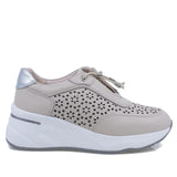 Pantofi dama casual Anna Viotti piele naturla D111-85121 gri deschis