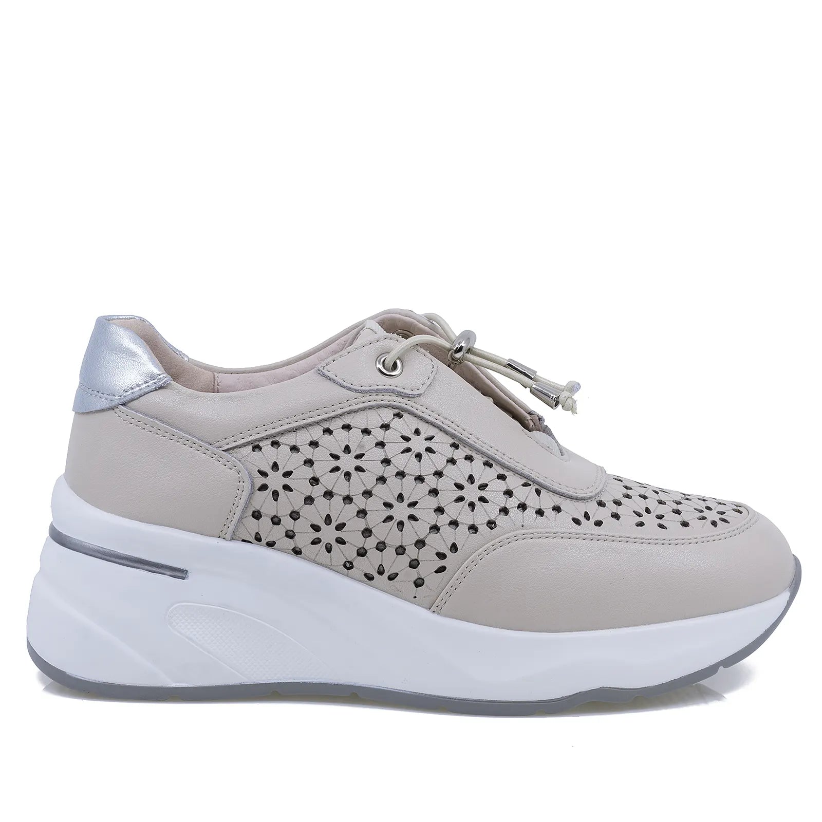 Pantofi dama casual Anna Viotti piele naturla D111-85121 gri deschis