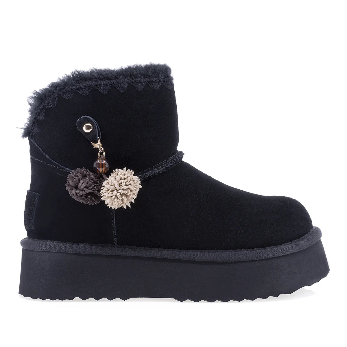 Ghete dama casual Anna Viotti piele intoarsa D121-DS5382A negre