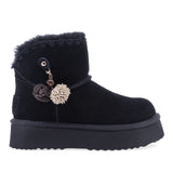 Ghete dama casual Anna Viotti piele intoarsa D121-DS5382A negre