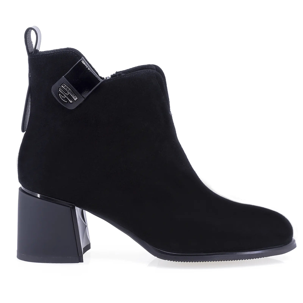 Botine dama elegante Anna Viotti piele intoarsa D125-5J187-B01 negre