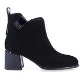 Botine dama elegante Anna Viotti piele intoarsa D125-5J187-B01 negre