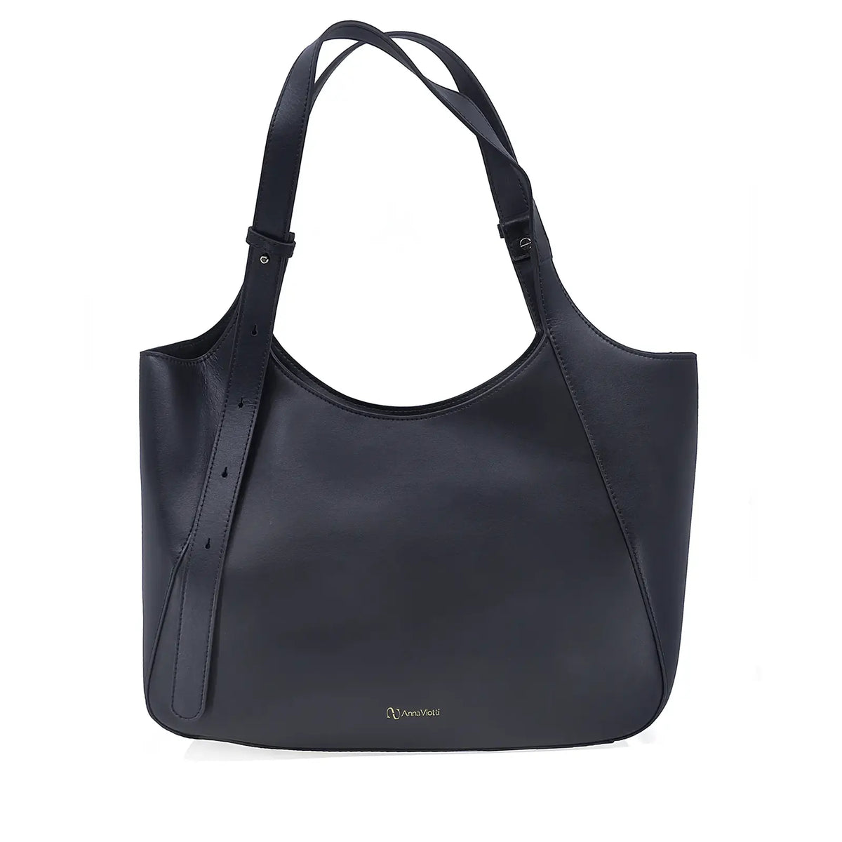 Geantă damă Anna Viotti piele naturala CS12650-001 neagra