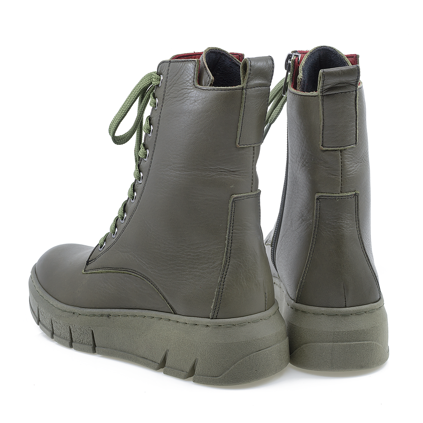 Ghete dama Anna Viotti din piele naturala D 54-2000 verde