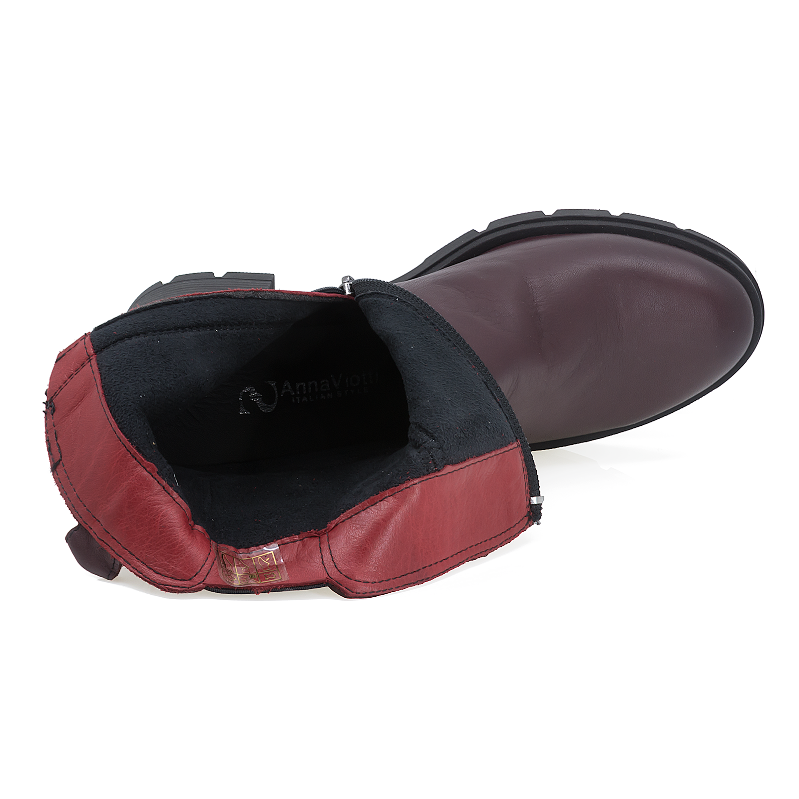 Ghete dama Anna Viotti din piele naturala D 2104 bordo