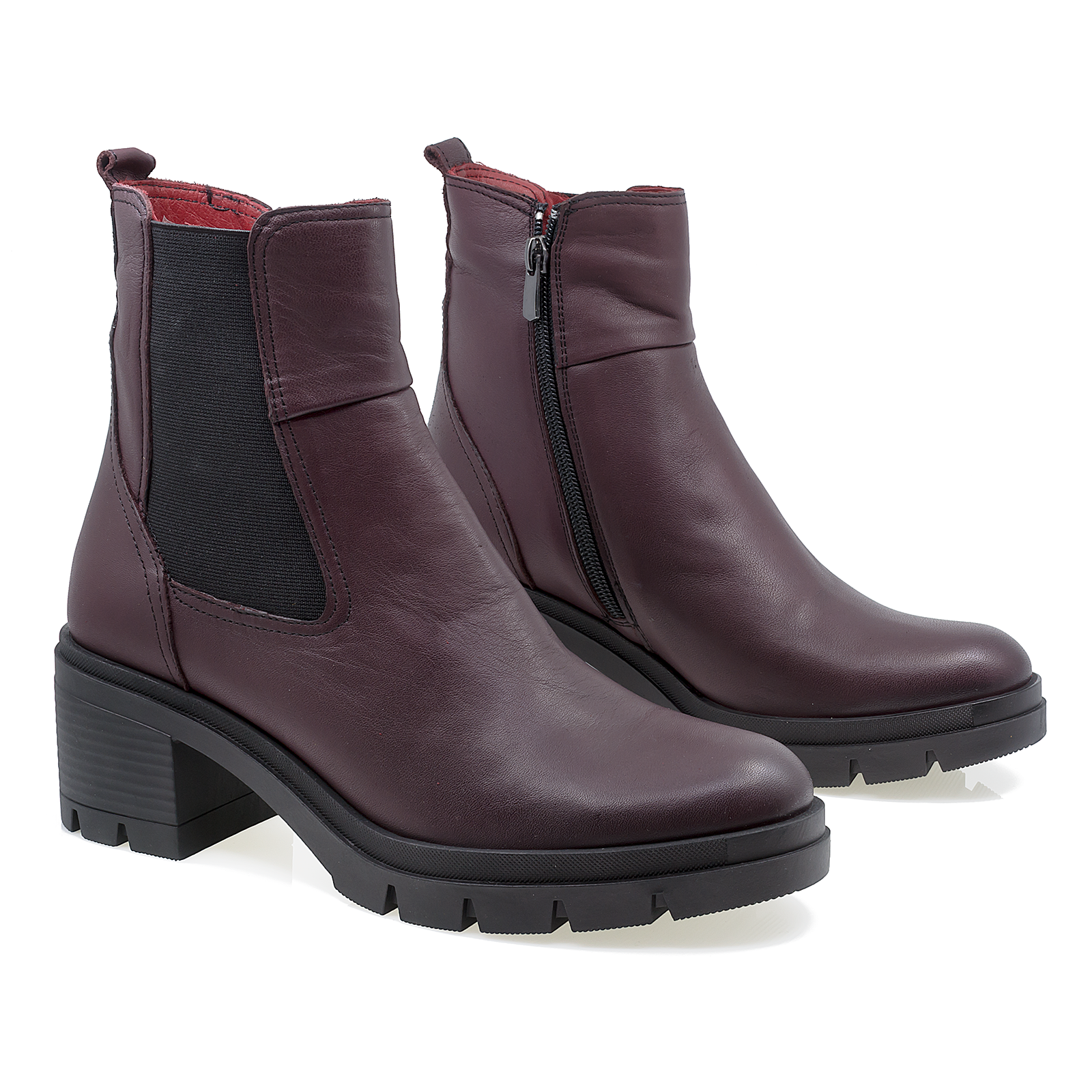 Ghete dama Anna Viotti din piele naturala D 2104 bordo