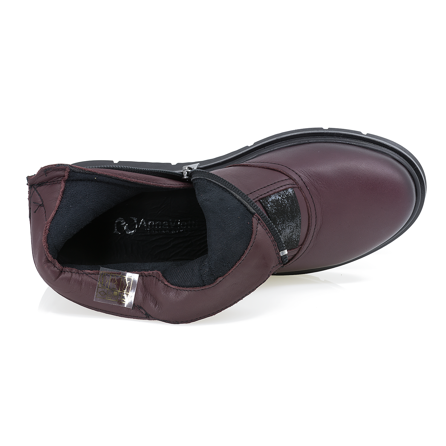 Ghete dama Anna Viotti din piele naturala D 2203 bordo