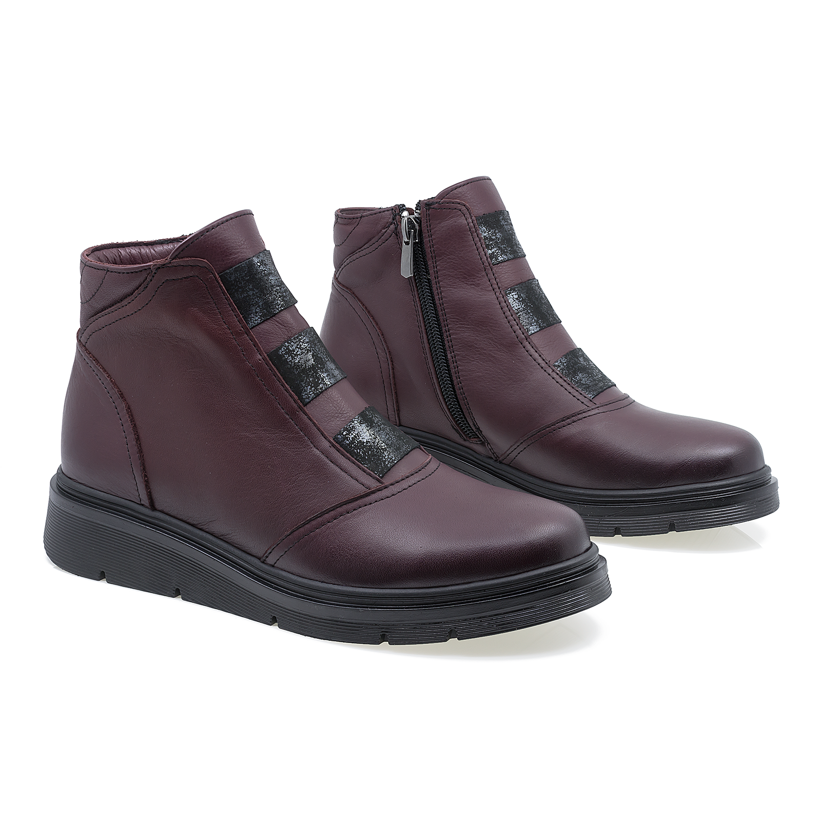 Ghete dama Anna Viotti din piele naturala D 2203 bordo