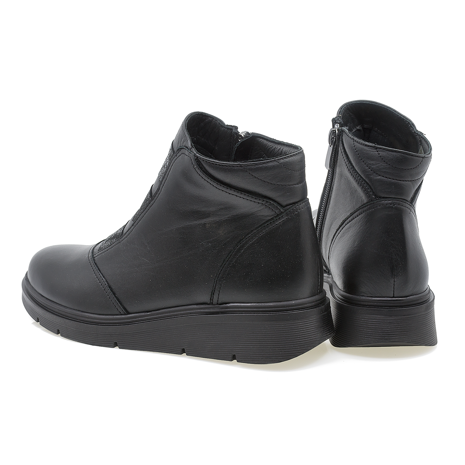 Ghete dama Anna Viotti din piele naturala D 2203 negru