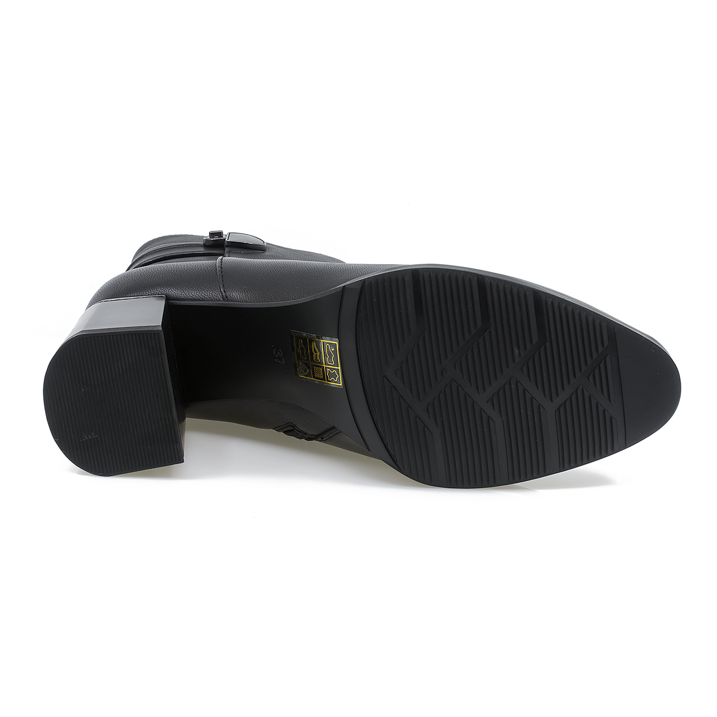 Botine dama Feeling din piele naturala D24-204-001 negru