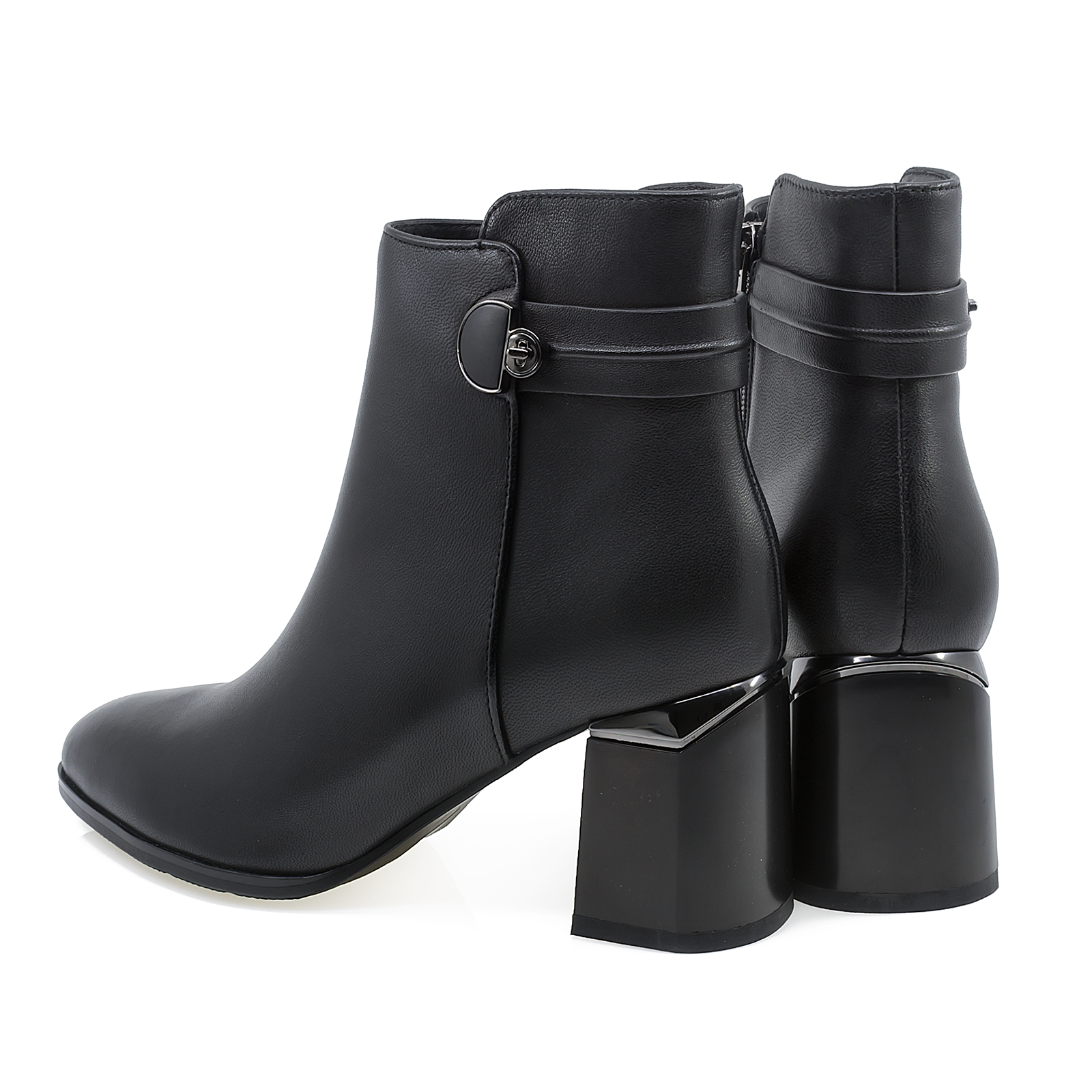 Botine dama Feeling din piele naturala D24-204-001 negru