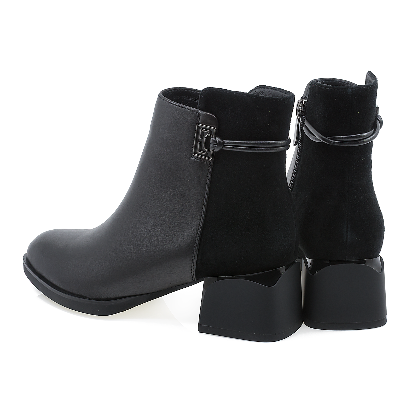 Botine dama Feelling din piele naturala D24-222-001 negru