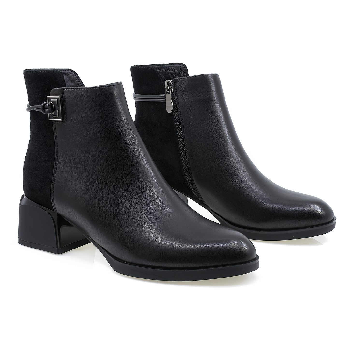 Botine dama Feelling din piele naturala D24-222-001 negru