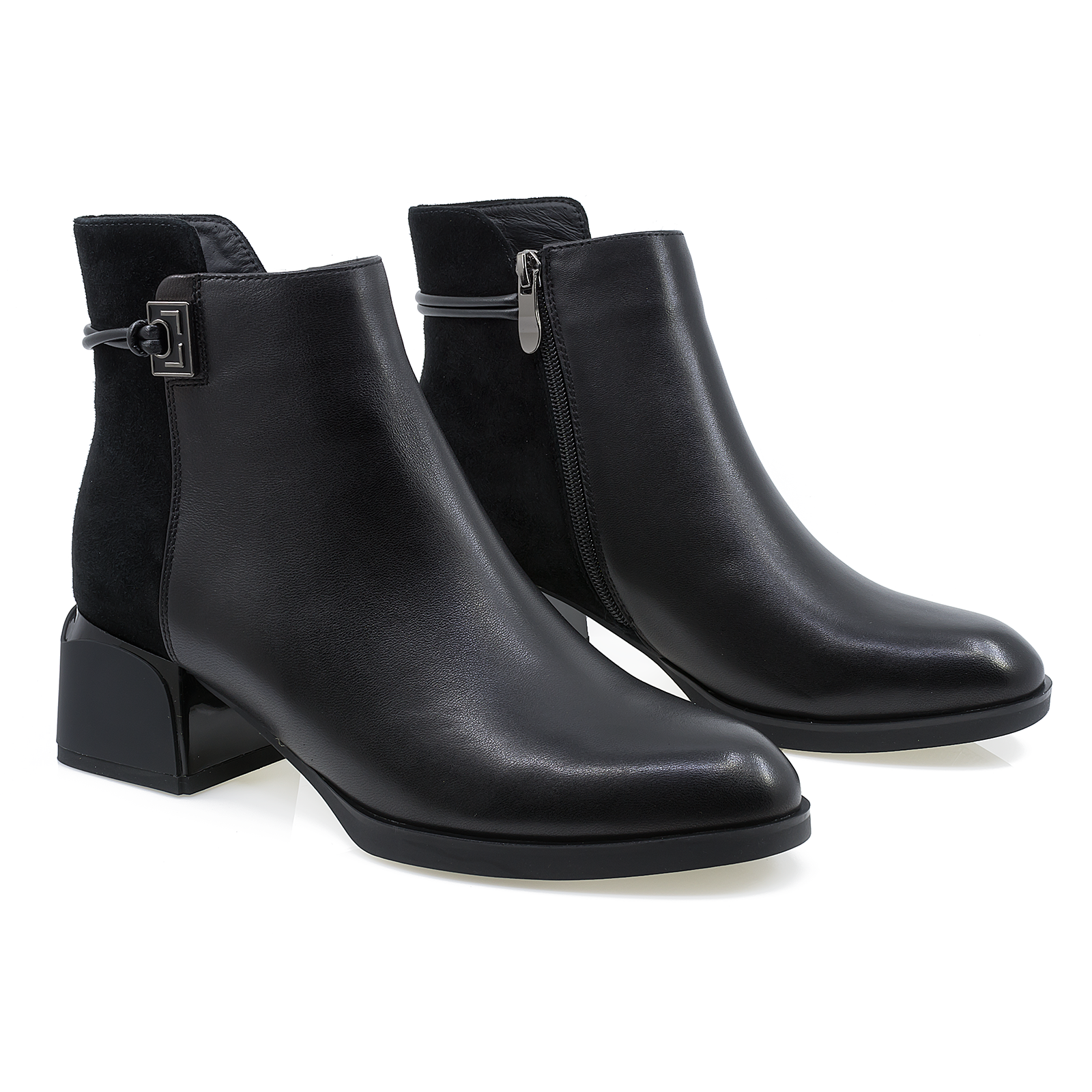 Botine dama Feelling din piele naturala D24-222-001 negru