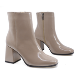 Ghete dama Anna Viotti din piele naturala D 2624 lac bej 