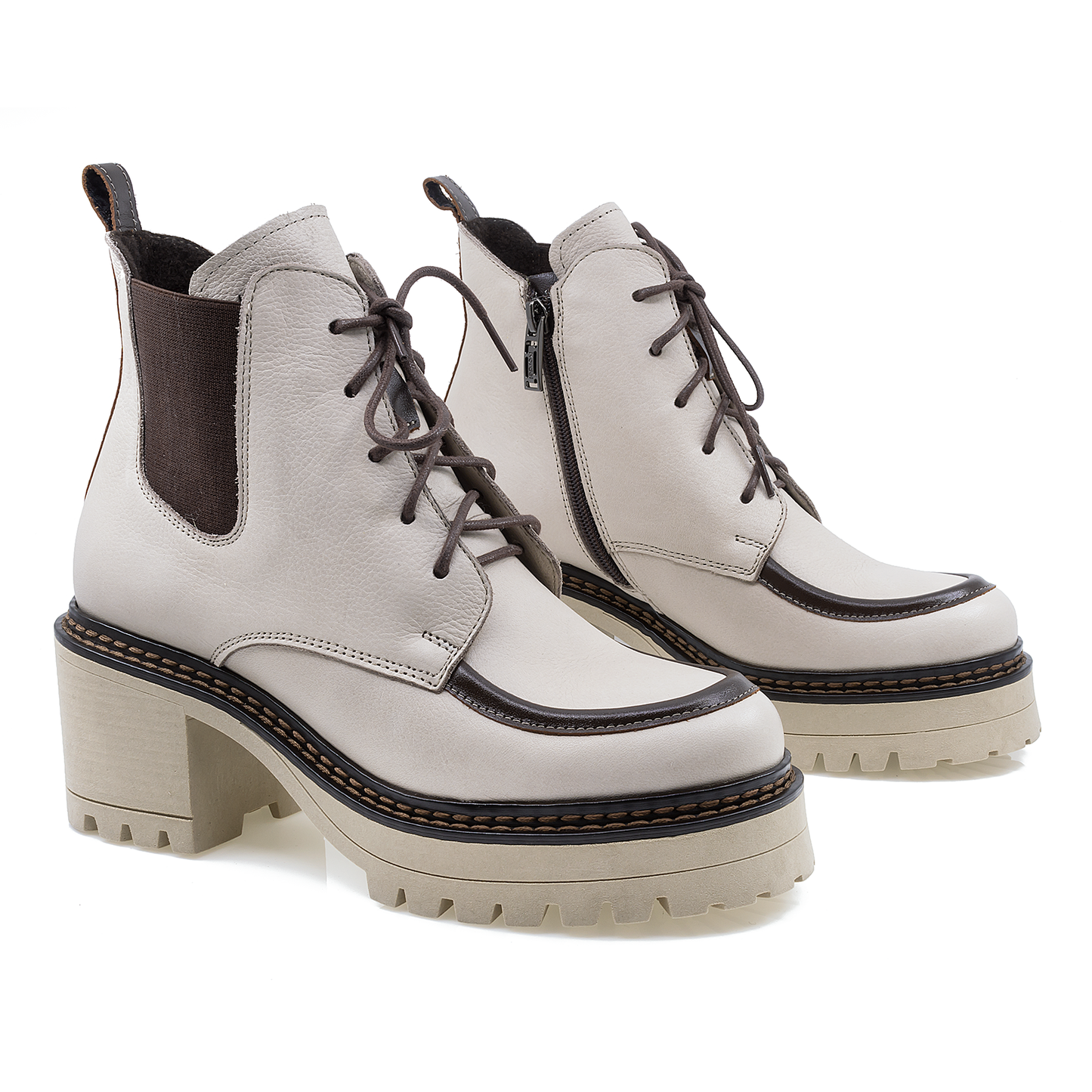 Ghete dama Anna Viotti din piele naturala D 2734 bej