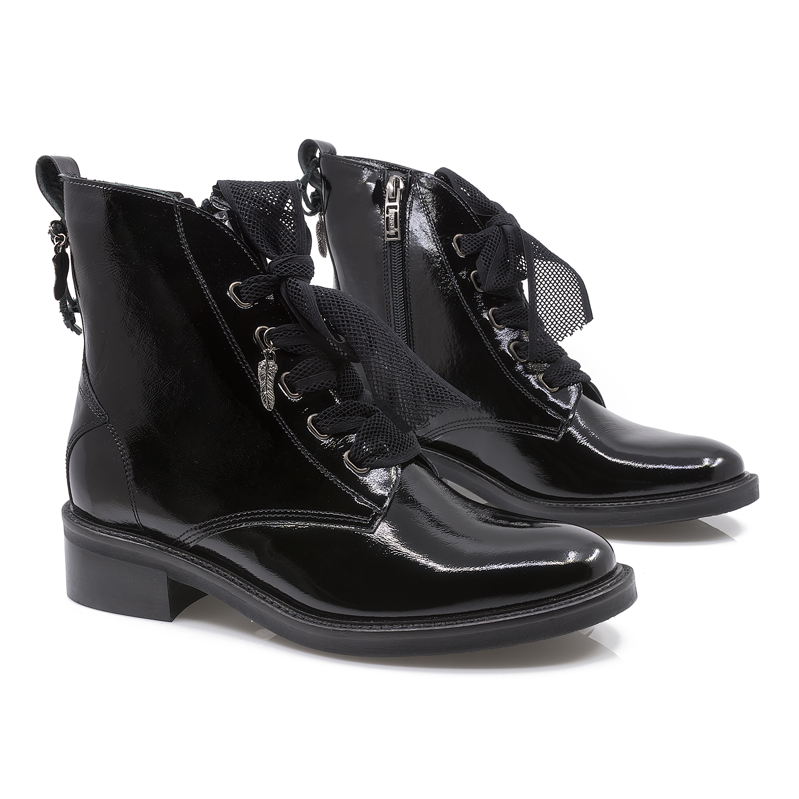 Ghete dama Anna Viotti din piele naturala D 2745 lac negru