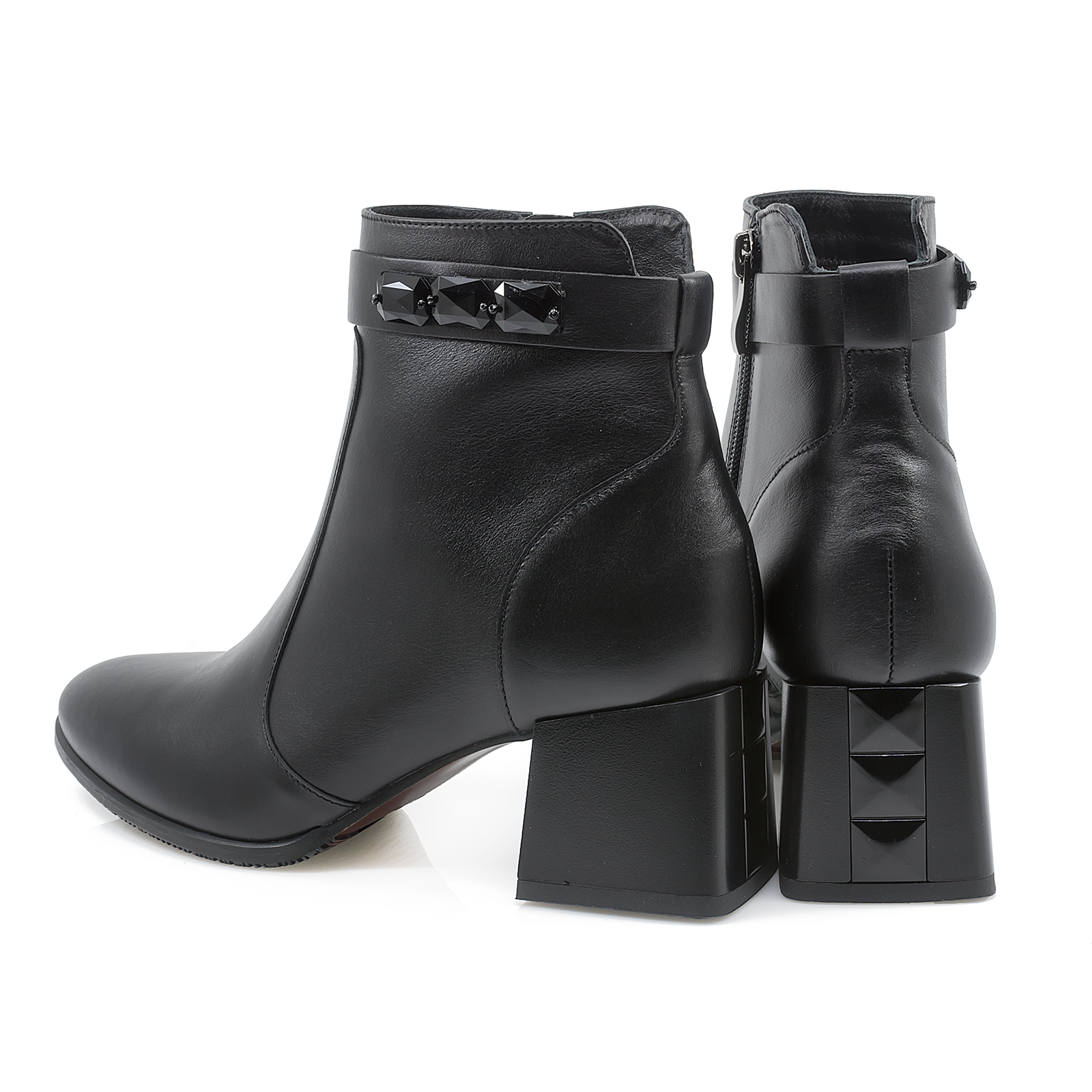 Botine dama Anna Viotti din piele naturala D 2752 negru