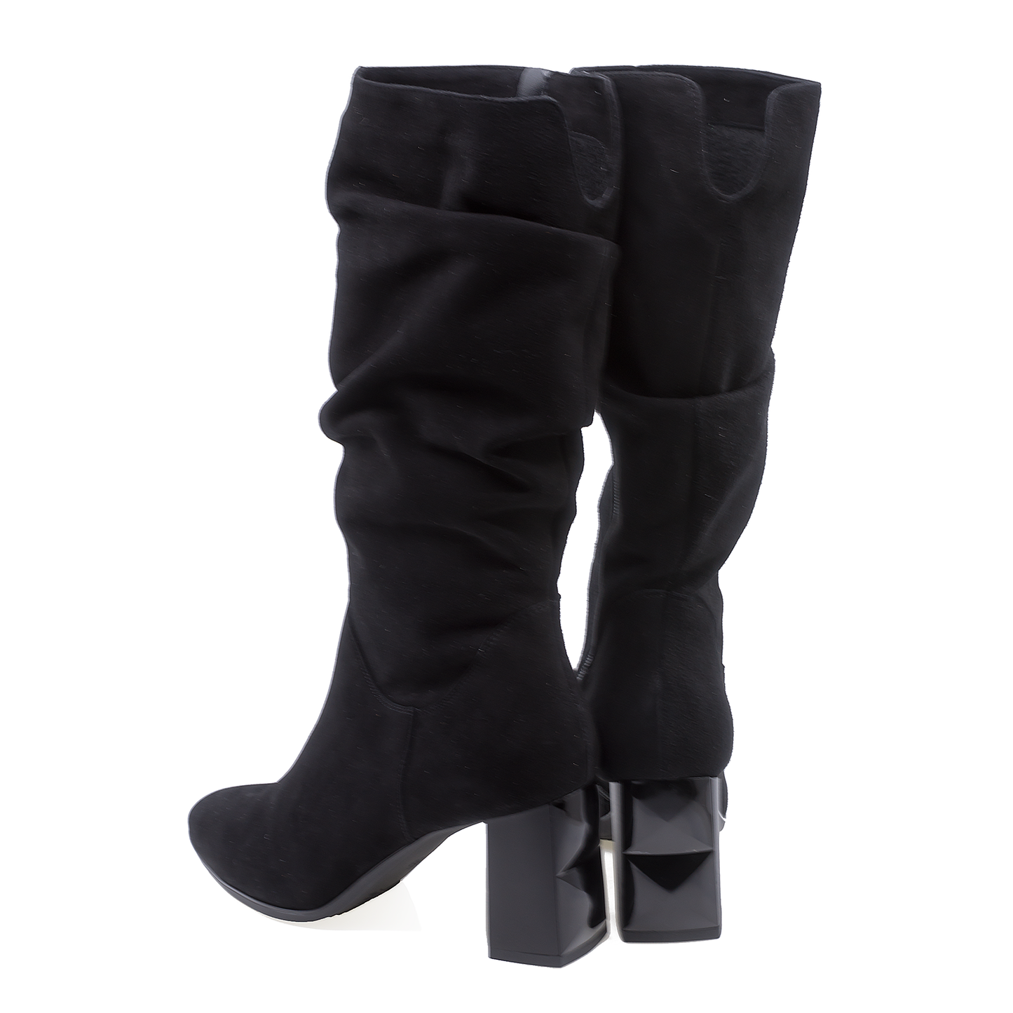 cizme dama Anna Viotti din piele naturala D 2760 negru velur