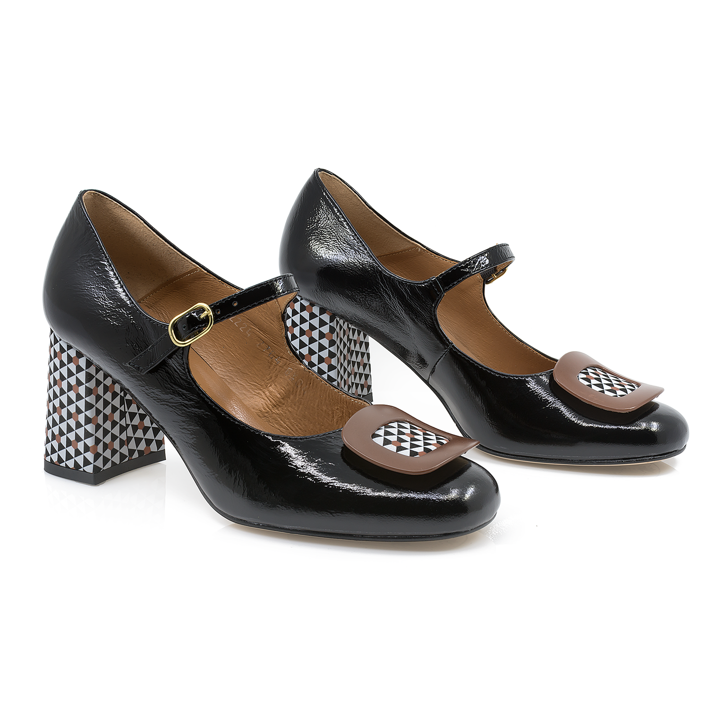 Pantofi dama eleganti Anna Viotti piele lacuita D2764 negru